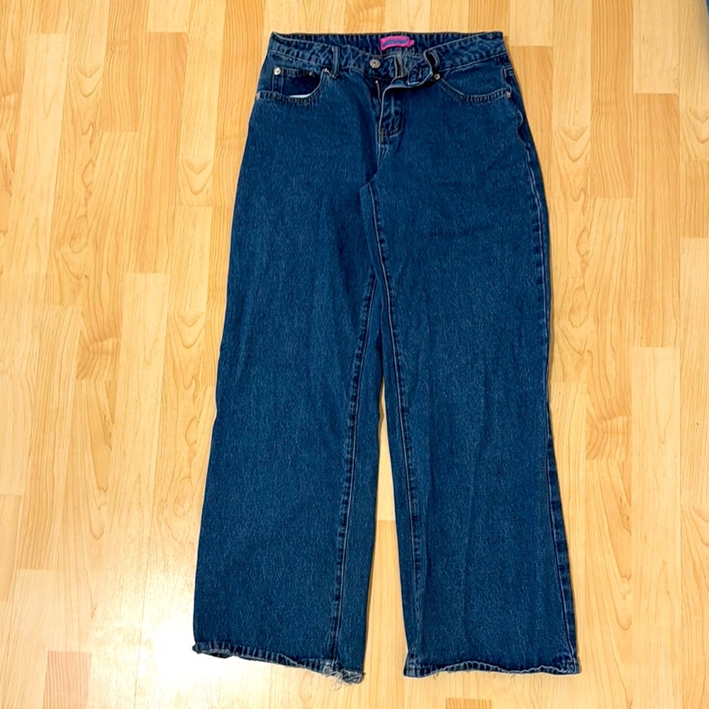 Edikted Dark Blue Straight Leg Jeans